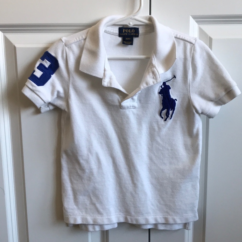Boys White Polo Shirt Size 5